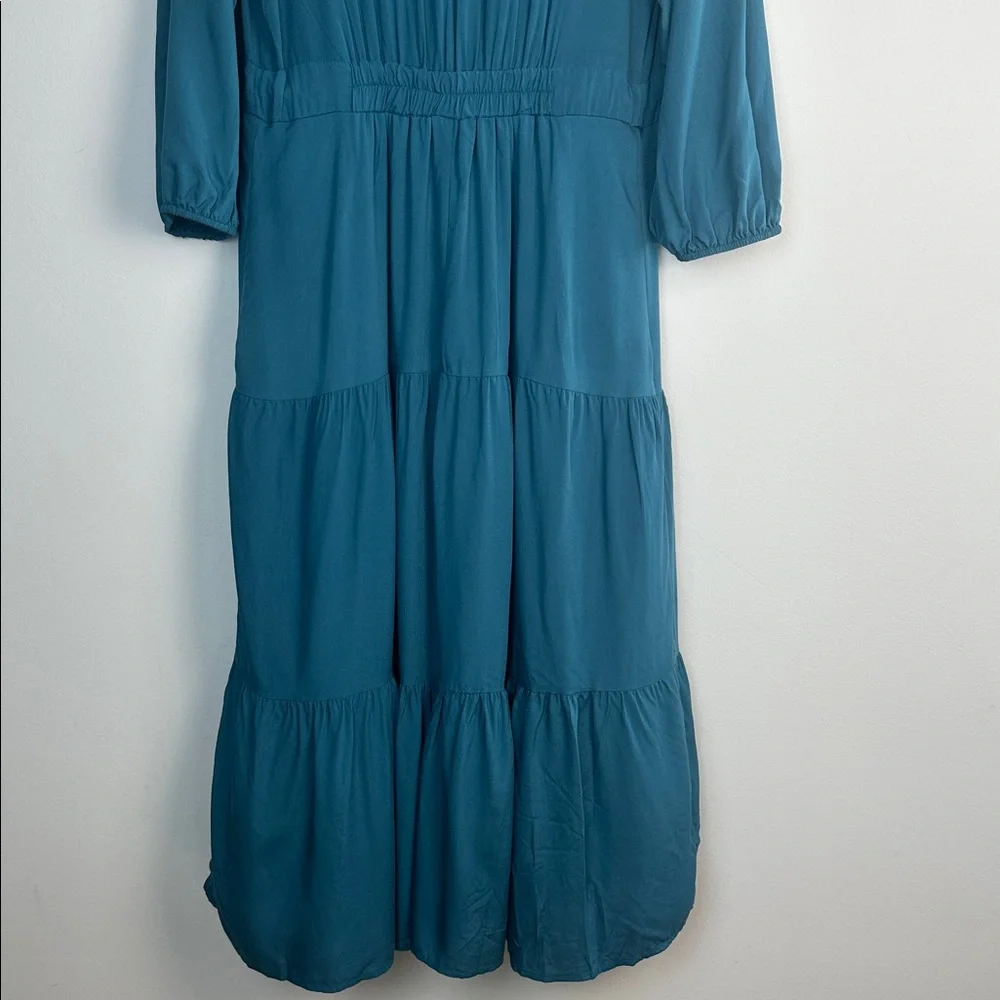 NEW Baltic Born Phillips Maxi Dress Persian Blue Medium Lined Tiered 3/4 Sleeves - Picture 12 of 16
